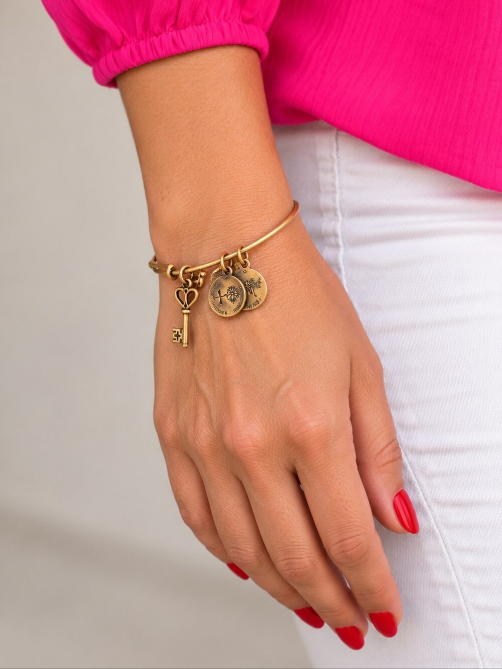 Alex & Ani Skelton Charm Bangle Bracelet